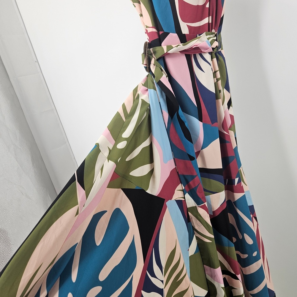 Hutch Anthropologie Sohla Wrap Maxi Dress Multi Tropical Wedding Guest Maxi Sz M - Picture 15 of 16